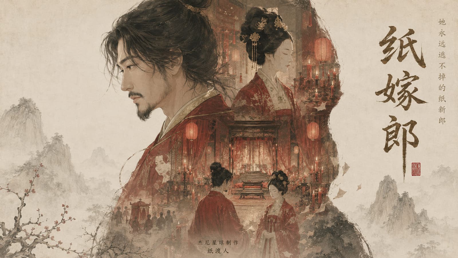 叶明星 AIGC 电影《纸嫁郎》海报 01