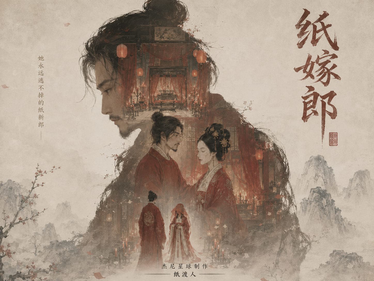 叶明星 AIGC 电影《纸嫁郎》海报 02